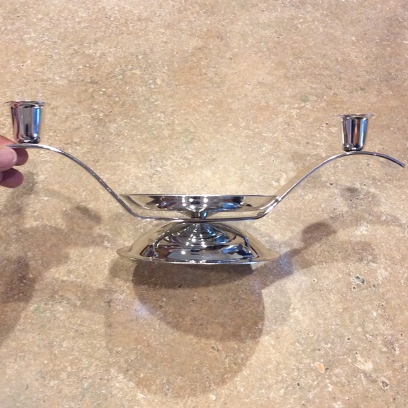 SILVERTONE WEDDING UNITY CANDLE HOLDER - Picture 2 of 7